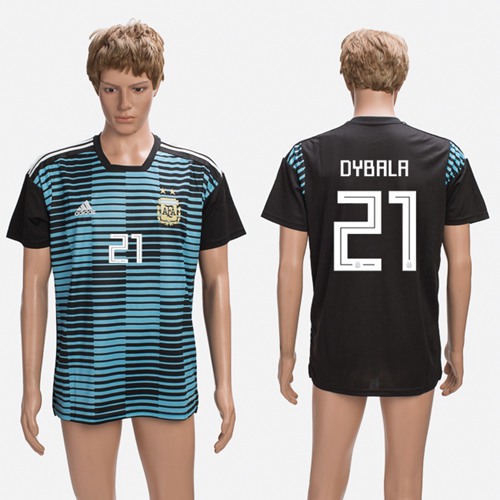 Argentina #21 Dybala Black Training Soccer Country Jersey - Click Image to Close